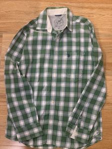 Men's Green Plaid Long Sleeve Shirt