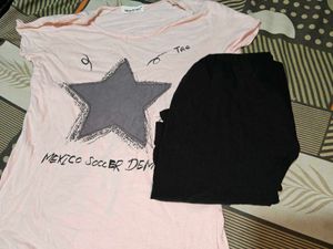 Cute Pink Star T-Shirt and pants co ord set