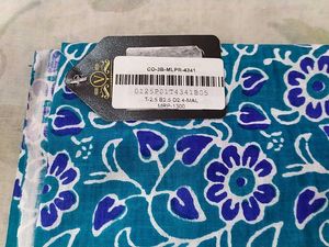 Teal Floral Print Dress Material