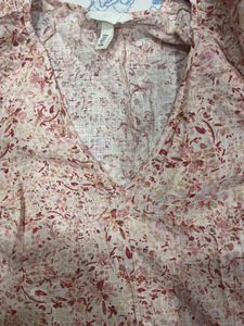 H&amp;M Floral Print Puff Sleeve Dress