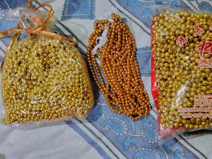 Golden Metallic Beads for Jewellery Making