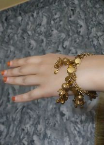 Golden  Anklets/Bracelets with Bells and Coins, Go