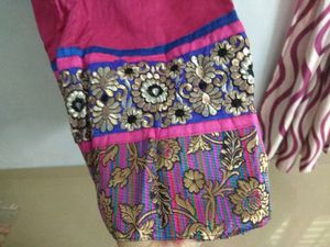 Pink And Blue Beatiful Long Dress For Women
