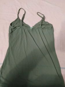 Olive Green Lace Trim Camisole