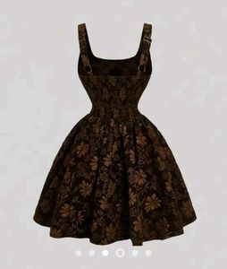 Vintage Floral Print Dress