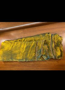 Triple gold bronze blue Blend Saree