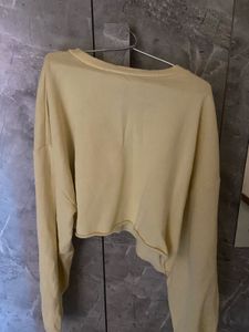 Yellow Cropped Sweatshirt