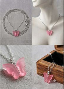 Cute Pink Butterfly Necklace