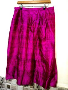 Vibrant Pink Pleated Midi Skirt