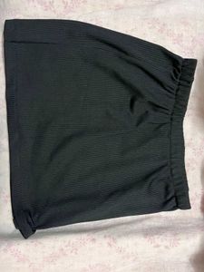 Ribbed Black Mini Skirt