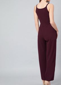 Burgundy Sleeveless Jumpsuit