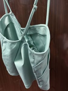 Mint Green Ruched Crop Top
