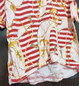 Red Printed Top For Girl Or Woman 40 Bust