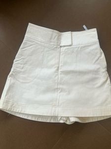 White High-Waisted Denim Shorts