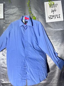 Men's Blue Classic Fit Dress Shirt