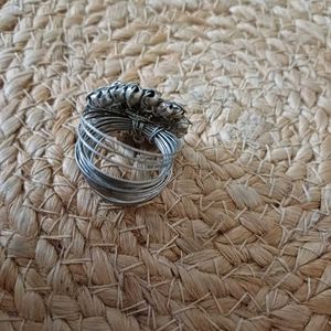 Oxidized Silver Colour Statement Ring