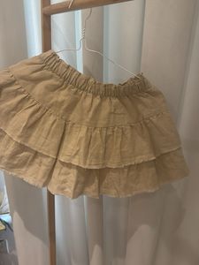 Zara Beige Tiered Ruffle Mini Skirt | Girls 9–10 Y