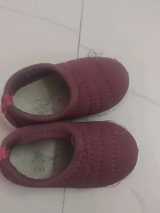 Toddler Girls Maroon Slip-on Shoes
