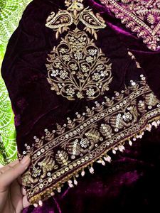 Elegant Velvet Kurti Set