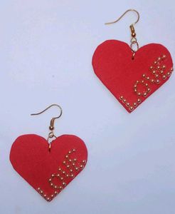 Red Heart 'Love' Earrings