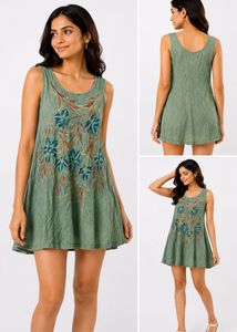 Flowy Floral Print Tank Dress