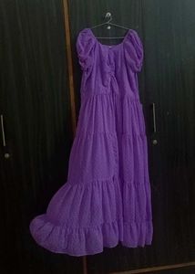 Elegant Purple Tiered Maxi Dress
