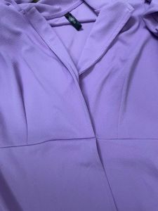 Lilac Puff Sleeve Blazer Dress