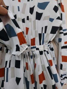 white printed dress