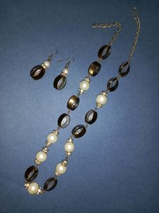 Pearl + copper Bid Set (necklace)
