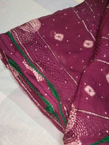 Beautiful Maroon Embroidered Saree
