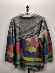IMPORTED MEN'S vintage cable knit sweater