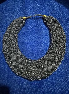 Chunky Braided Beaded Necklace