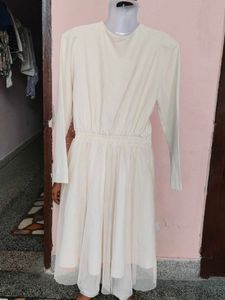 Refill Seoul Off-White Wrap Mini Dress