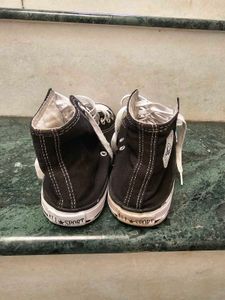 Black High-Top Converse Style Sneakers