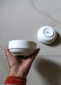 Set of 2 White Ceramic Bowls