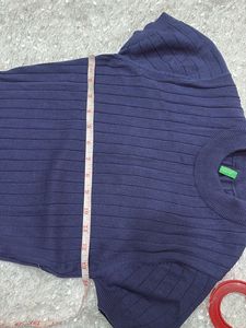 Navy Ribbed Knit Midi Dress