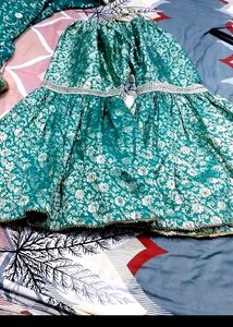 Teal Kimkhab Banarsi Gharara Garara
