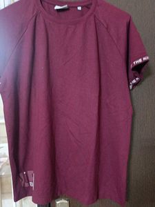Maroon Graphic Print T-Shirt for gym