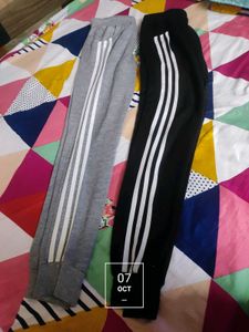 Classic Striped Sweatpants (Black &amp; Grey)