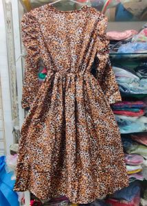 Leopard Print Midi Dress with Belt