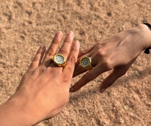 Unique Gold Tone Ring Watch