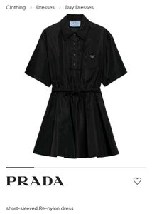 Prada Black Re-Nylon Short-Sleeved Dress