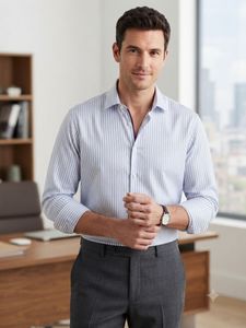 Marks & Spencer  100% Cotton Striped Formal Shirt