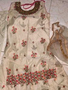 Elegant Cream Kurta Set with Dupatta