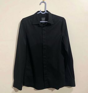 AX Men's Black Button-Down Shirt