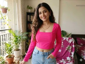 Vibrant Pink Square Neck Crop Top