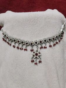 Stunning Red & Crystal Choker Necklace