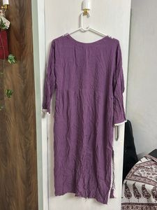 Purple Embroidered Kurta Dress