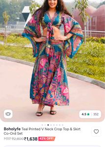 Bohemian Floral Print cordset