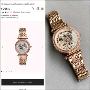 Women's Fossil Automatic WD explode skeleton dial*
